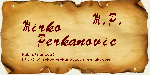 Mirko Perkanović vizit kartica